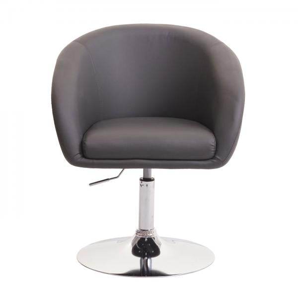Esszimmerstuhl HWC-F19, Küchenstuhl Stuhl Drehstuhl Loungesessel, drehbar höhenverstellbar ~ Kunstleder grau - Palo24