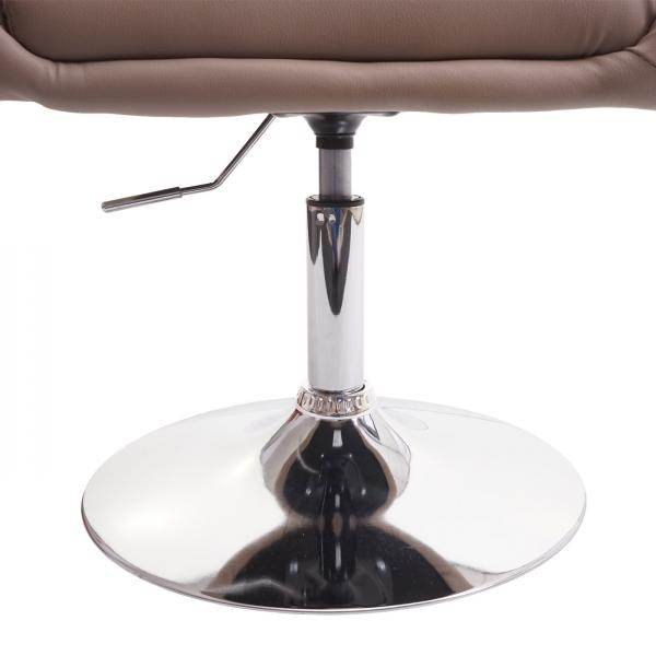 Esszimmerstuhl HWC-F19, Küchenstuhl Drehstuhl Loungesessel, drehbar höhenverstellbar ~ Kunstleder taupe - Palo24