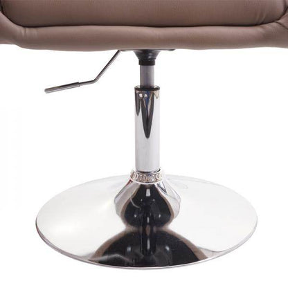 Esszimmerstuhl HWC-F19, Küchenstuhl Drehstuhl Loungesessel, drehbar höhenverstellbar ~ Kunstleder taupe - Palo24