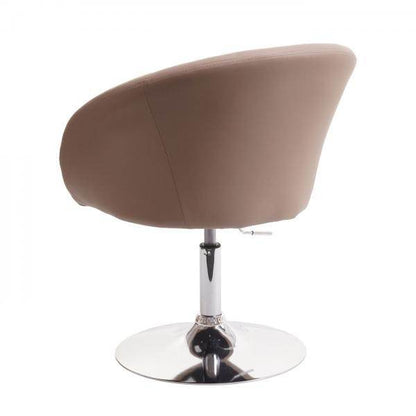 Esszimmerstuhl HWC-F19, Küchenstuhl Drehstuhl Loungesessel, drehbar höhenverstellbar ~ Kunstleder taupe - Palo24