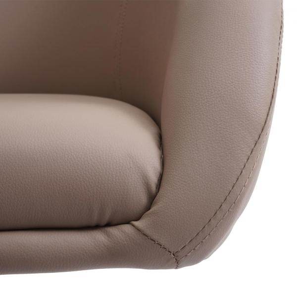 Esszimmerstuhl HWC-F19, Küchenstuhl Drehstuhl Loungesessel, drehbar höhenverstellbar ~ Kunstleder taupe - Palo24