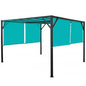 Pergola Baia, Garten Pavillon Terrassenüberdachung, stabiles 6cm-Stahl-Gestell + Schiebedach türkis-blau ~ 3x3m - Palo24