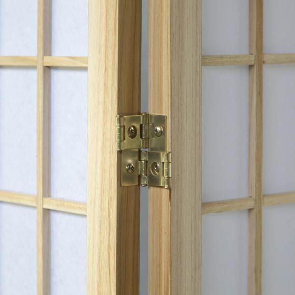 5 fach Holz Paravent Raumteiler Shoji natur - Palo24