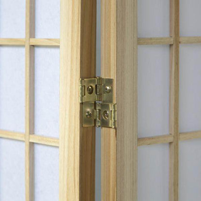5 fach Holz Paravent Raumteiler Shoji natur - Palo24