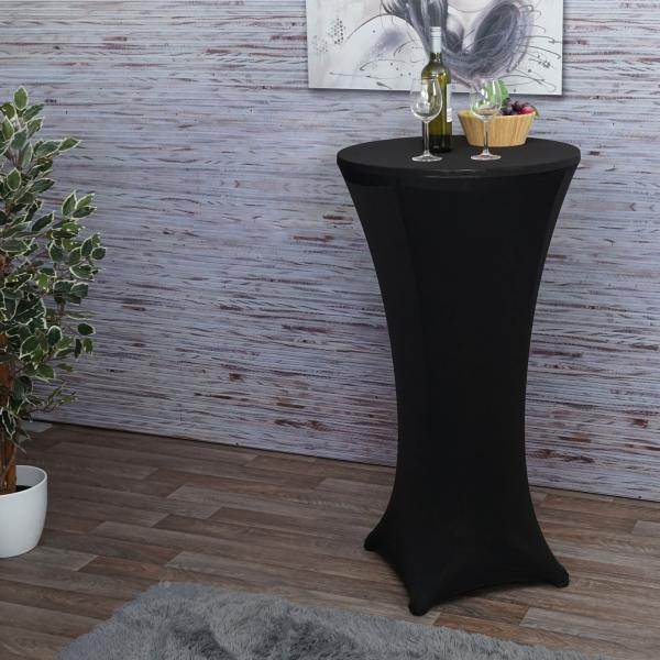 Stehtischhusse HWC-J30, Tischhusse Husse Bezug Überzug, Stretch Ø 60cm ~ schwarz - Palo24