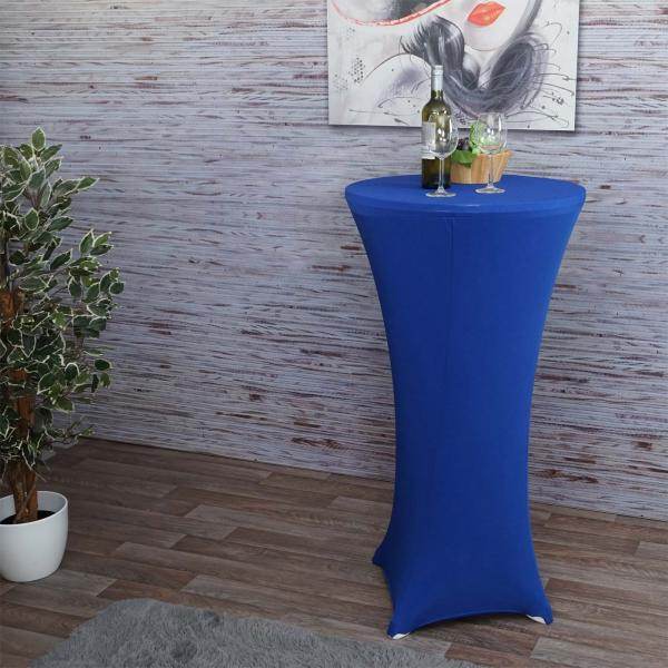 Stehtischhusse HWC-J30, Tischhusse Husse Bezug Überzug, Stretch Ø 60cm ~ blau - Palo24