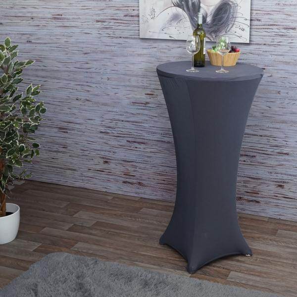 Stehtischhusse HWC-J30, Tischhusse Husse Bezug Überzug, Stretch Ø 60cm ~ anthrazit-grau - Palo24