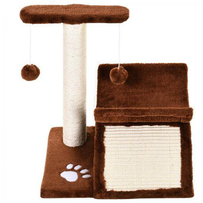 Katzenkratzbaum Spielbaum Kratzbaum Katzen mit Ball Braun L40 x B30 x H43 cm - Palo24