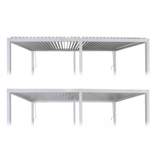 Pergola HWC-J32, Garten Lamellen-Pavillon, 11cm-Alu-Gestell 6x3m ~ weiss - Palo24