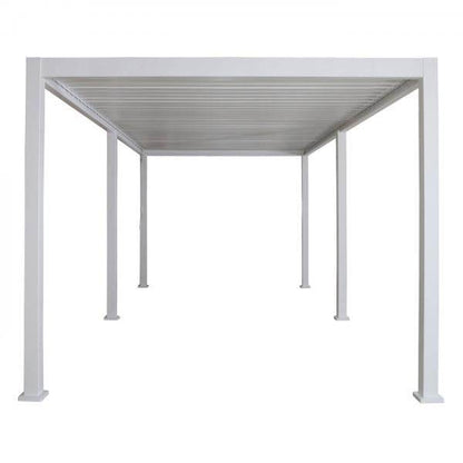 Pergola HWC-J32, Garten Lamellen-Pavillon, 11cm-Alu-Gestell 6x3m ~ weiss - Palo24