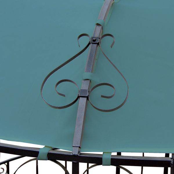 Pergola Almeria, Rundpavillon Garten Pavillon, stabiles Stahl-Gestell Ø 3m ~ türkis - Palo24