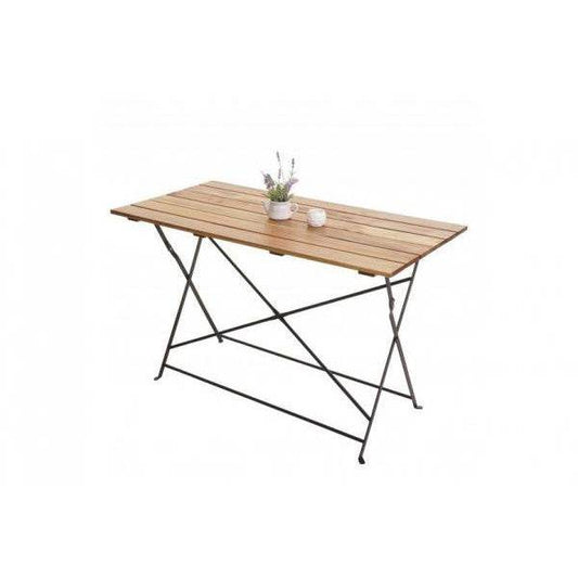 Biergartentisch HWC-J40, Klapptisch Gartentisch, Gastronomie-Qualität Akazie MVG-zertifiziert 120x60cm ~ naturfarben - Palo24