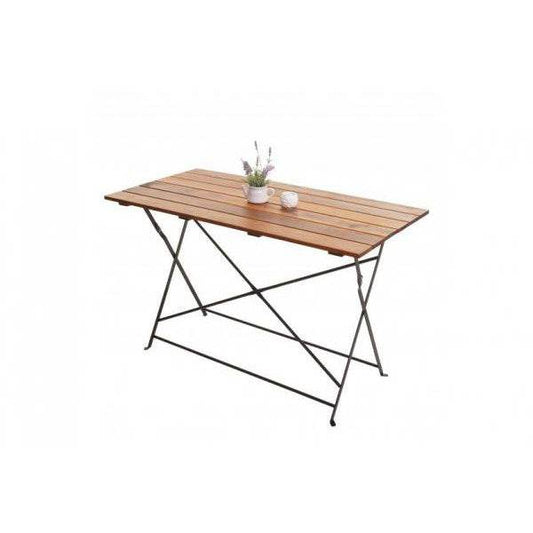 Biergartentisch HWC-J40, Klapptisch Gartentisch, Gastronomie-Qualität Akazie MVG-zertifiziert 120x60cm ~ braun - Palo24