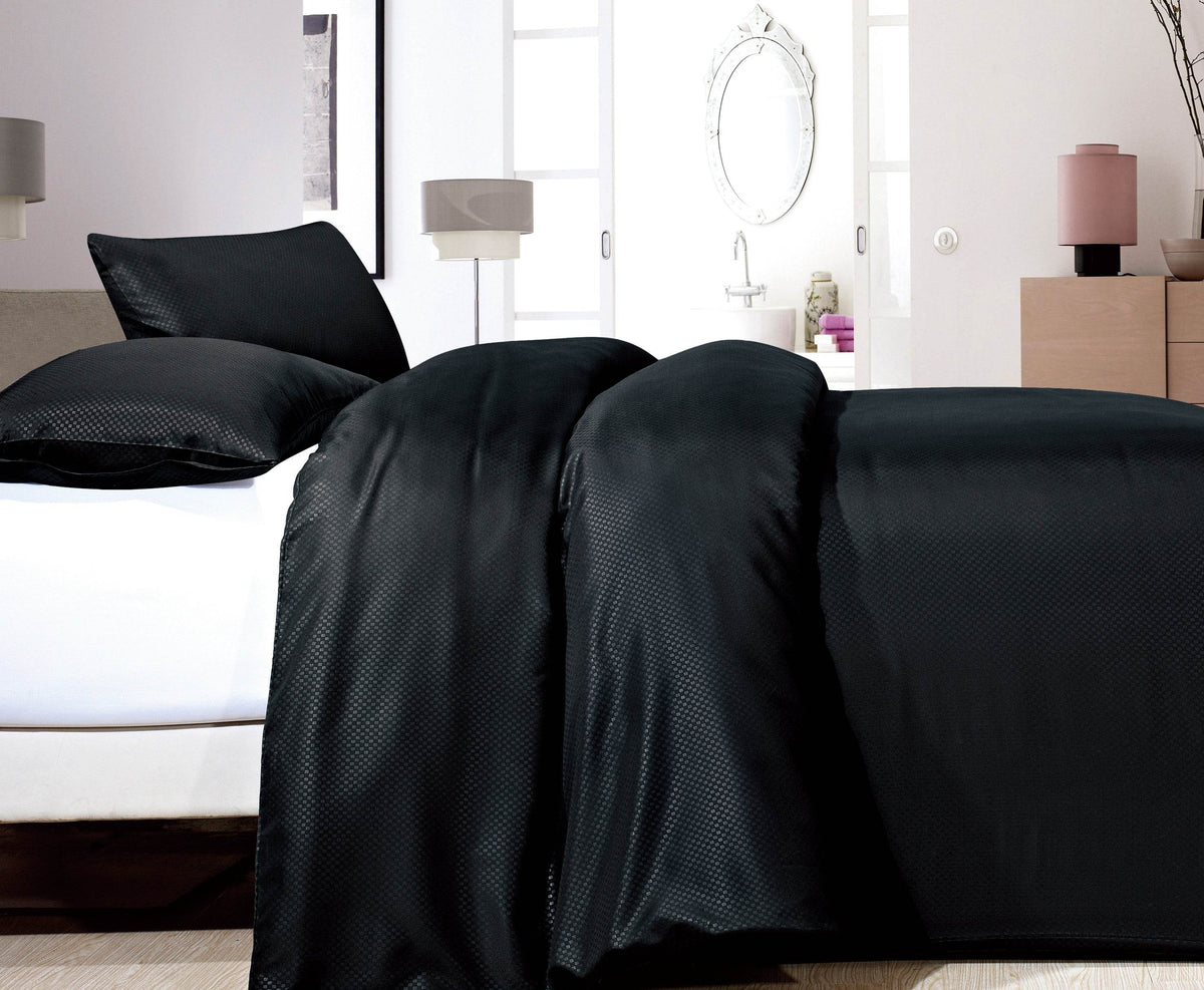 Bettbezug Satin Point Schwarz 240 x 220 cm - Palo24