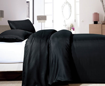 Bettbezug Satin Point Schwarz 240 x 220 cm - Palo24