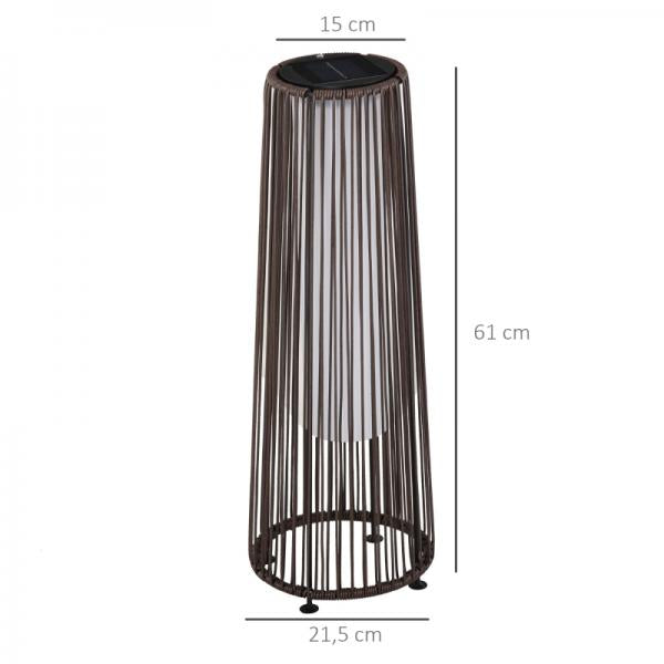 Gartenleuchte, Außenlampe, solarbetrieben, 8 Stunden Betrieb, Automatikmodus, Rattanoptik - Palo24