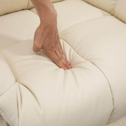 Massagesessel, Relaxsessel, 8 Vibrationspunkte, Liegefunktion, Kunstleder, cremeweiss - Palo24