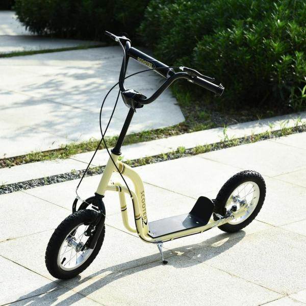 Tretroller Scooter Cityroller Kinder Mädchenroller verstellbar Aluminium Beige - Palo24