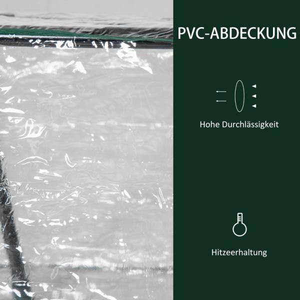 Foliegewächshaus mit Fenster PVC Treibhaus Tomatenhaus Frühbeet 120 x 60 x 60 cm Transparent - Palo24