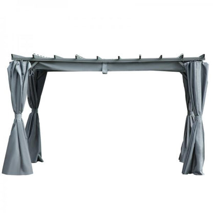 3,6 x 3 m Pergola-Pavillion Abnehmbare Dach Sonnenschutz Grau - Palo24