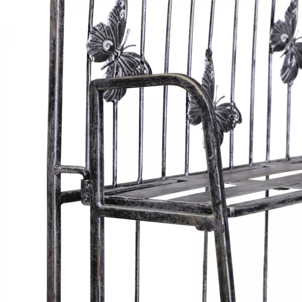 Pflanzregal Blumenregal 3 x Ebene Metall Klappbar Silbergrau - Palo24