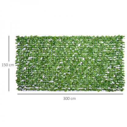 Sichtschutz Künstliche Hecke Wanddekoration 1.5x3m Hellgrün - Palo24