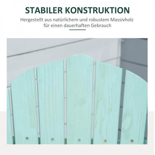 Adirondack-Gartenstuhl mit Fußstütze klappbar Gartenliege Outdoor Gartenmöbel Kiefernholz Grün - Palo24