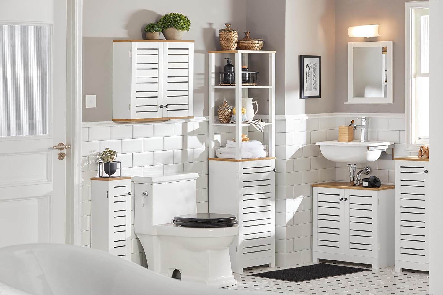 Waschbeckenunterschrank | Badezimmerunterschrank Weiss BZR40-W - Palo24