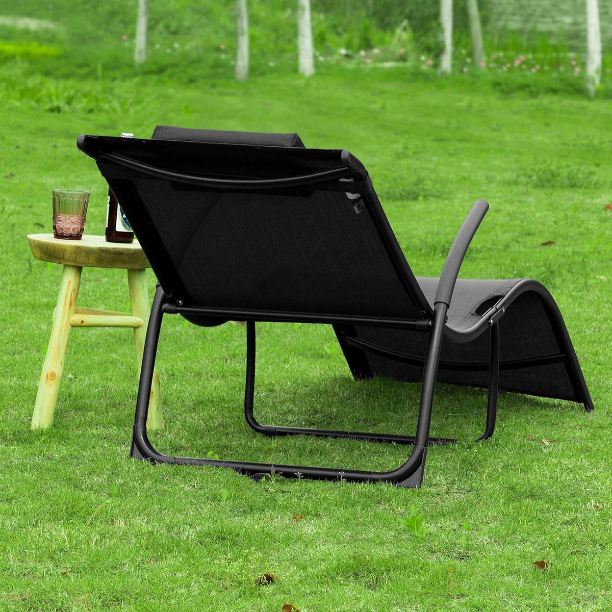 Gartenliege | Sonnenliege klappbar | Liegestuhl Schwarz | OGS45-SCH - Palo24