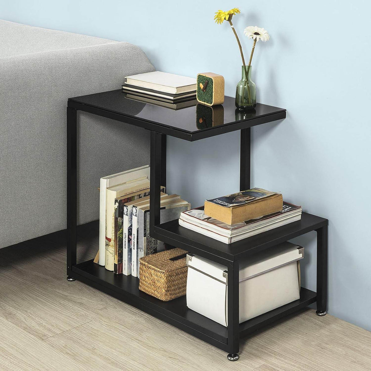 Beistelltisch | Glastisch | Couchtisch Schwarz | FBT65-SCH - Palo24