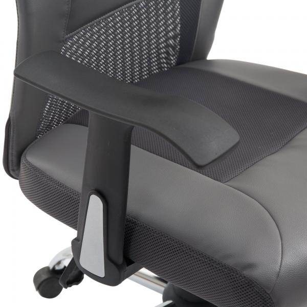 Bürostuhl höhenverstellbar Chefsessel Gaming Stuhl ergonomisch PU grau - Palo24