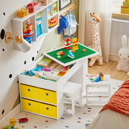 Kindertisch Mit 2 Stühlen | Kindersitzgruppe | Spieltisch | Weiss| KMB75-W - Palo24