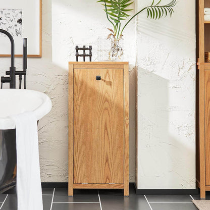Wäscheschrank mit ausklappbarem Wäschetruhe | Wäschesammler | Badschrank | Natur | BZR96-N - Palo24