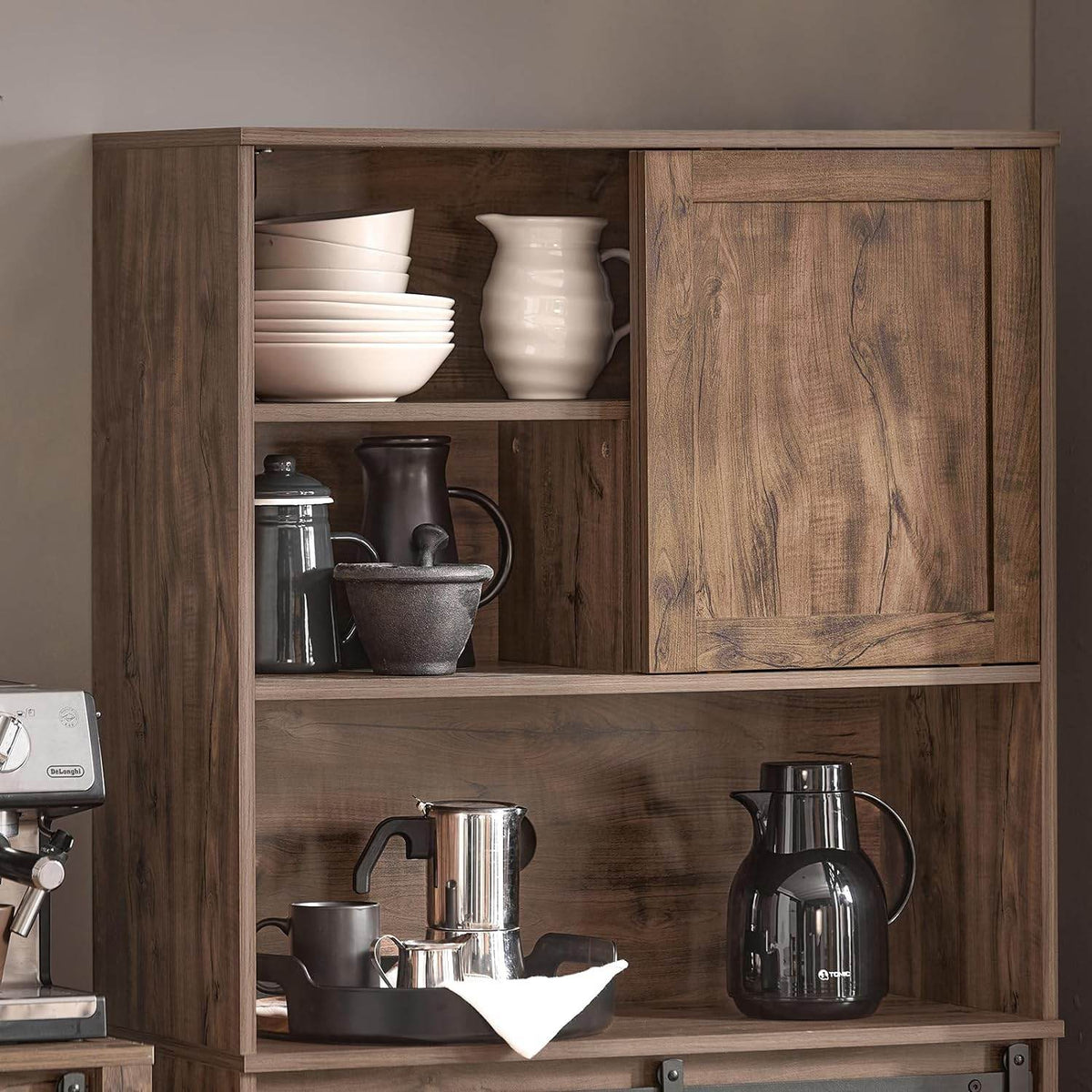 Sideboard mit Schiebetür | Kommode | Küchenschrank | Hochschrank | Dunkelbraun | FSB83-N - Palo24