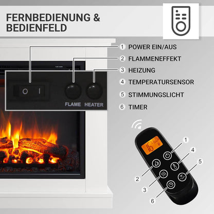BALDERIA Elektrokamin Phanos 3D-Flammeneffekt 2000W - Palo24
