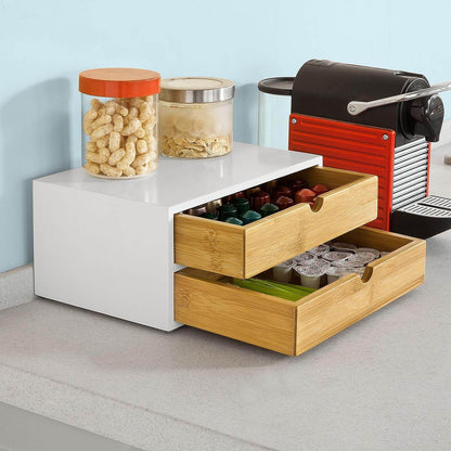 Kaffeekapsel Box | Aufbewahrungsbox | Schubladenbox Bambus | FRG180-WN - Palo24