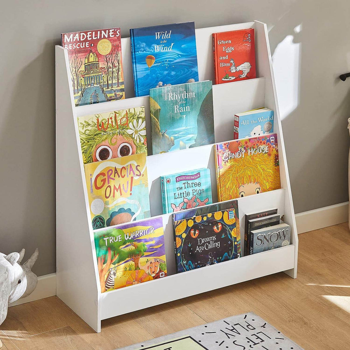 Kinderbücherregal | Zeitungsständer | Aufbewahrungsregal für Kinder | KMB32-W - Palo24