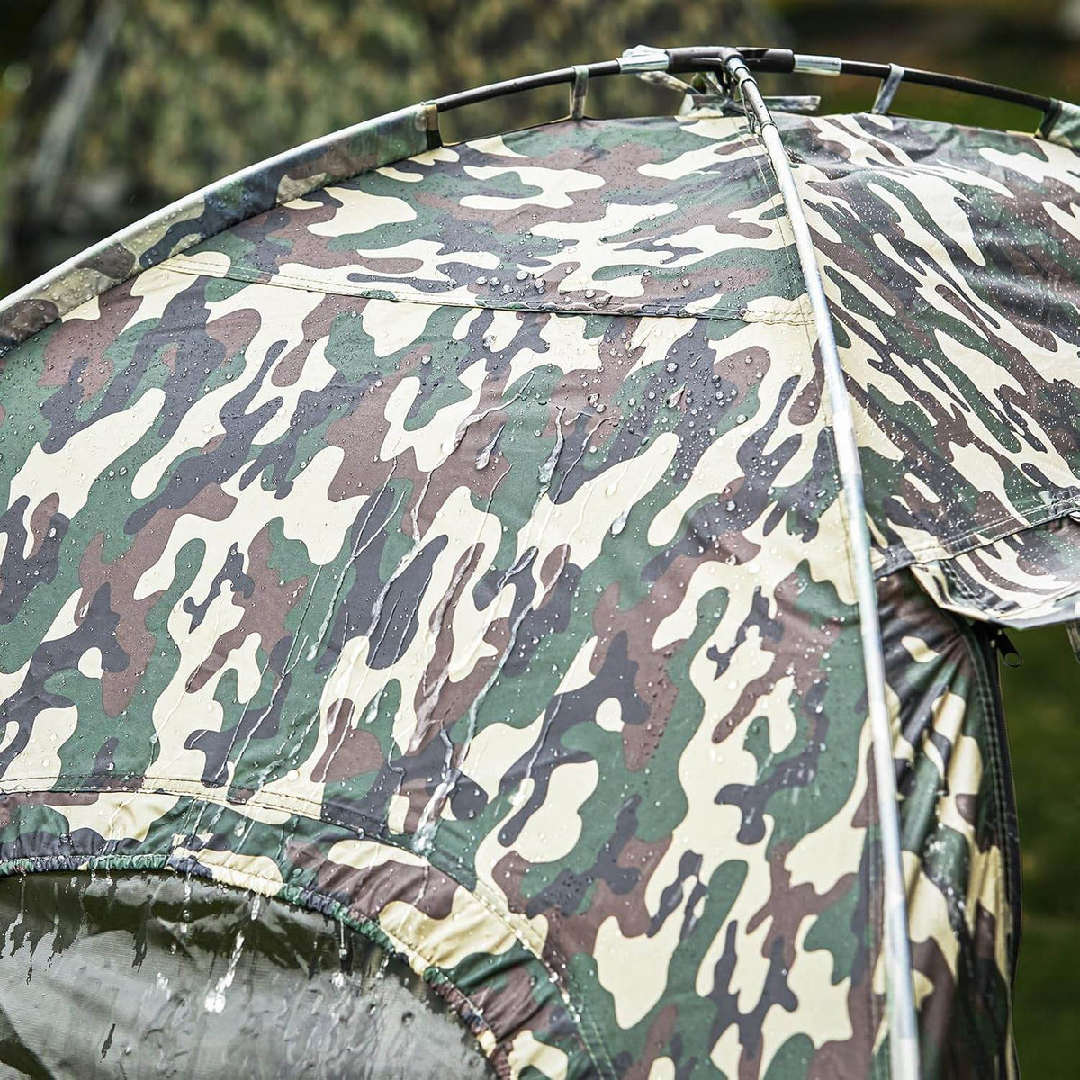 4in1-Zelt Mit Vorzelt Für 2 Personen Wurfzelt Feldbett Mit Campingliege Tarnfarbe - Palo24