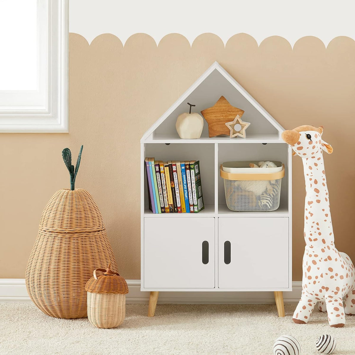 Kinderbücherregal | Spielzeugregal | Aufbewahrungsregal für Kinder | KMB58-W - Palo24
