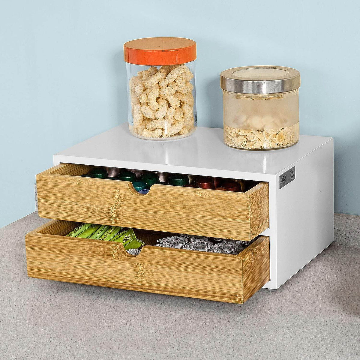 Kaffeekapsel Box | Aufbewahrungsbox | Schubladenbox Bambus | FRG180-WN - Palo24