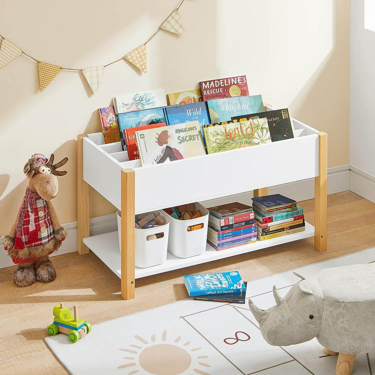Kinderbücherregal | Spielzeugregal | Aufbewahrungsregal für Kinder | KMB35-W - Palo24