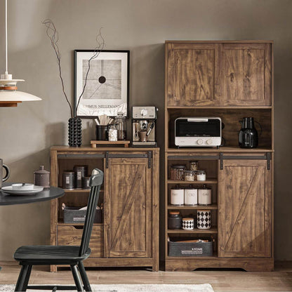 Sideboard mit Schiebetür | Kommode | Küchenschrank | Hochschrank | Dunkelbraun | FSB83-N - Palo24