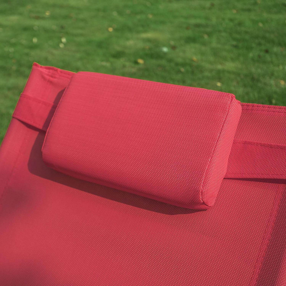 2-er Set Gartenliege | Sonnenliege mit Tasche | Liegestuhl Rot | OGS28-Rx2 - Palo24