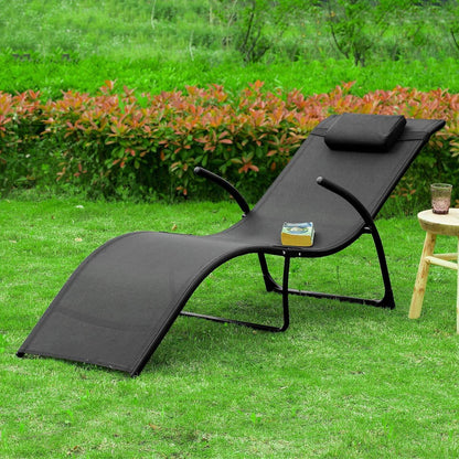 Gartenliege | Sonnenliege klappbar | Liegestuhl Schwarz | OGS45-SCH - Palo24