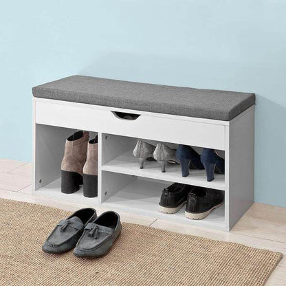 Schuhbank | Schuhregal mit Sitzfläche | Sitzbank Weiss - Palo24