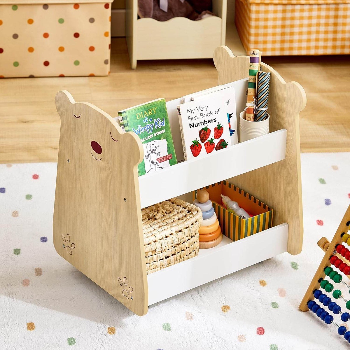 Kinderregal mit Rollen | Organizer für Kinder | Aufbewahrungsregal - Palo24