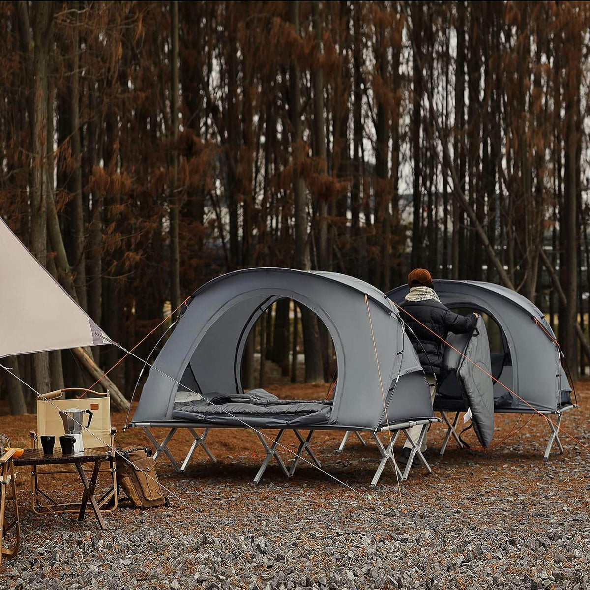 4in1-Zelt | Feldbett | Campingliege | Schlafsack | OGS60-L-HG - Palo24