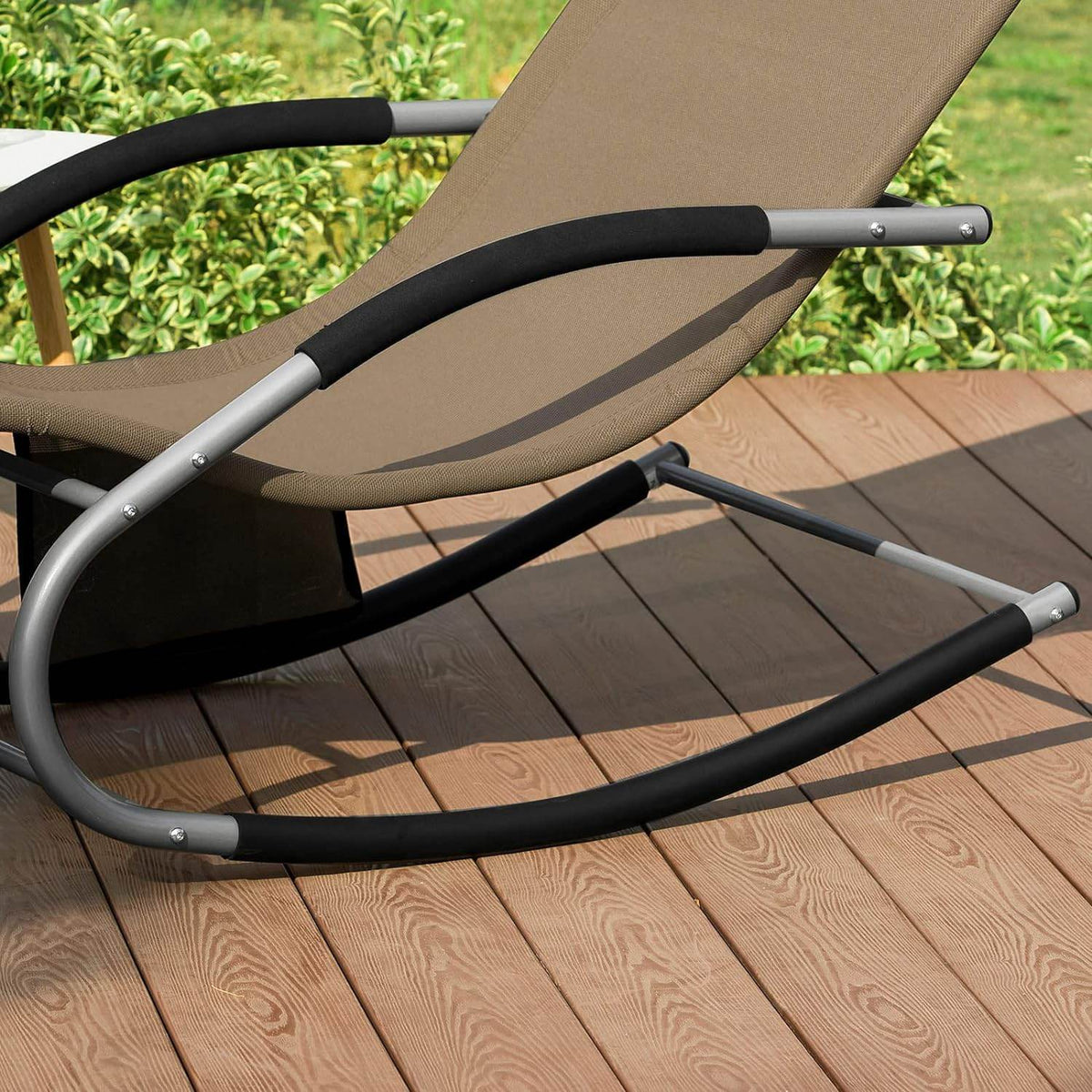 Gartenliege | Sonnenliege mit Tasche | Liegestuhl braun | OGS28-BR - Palo24