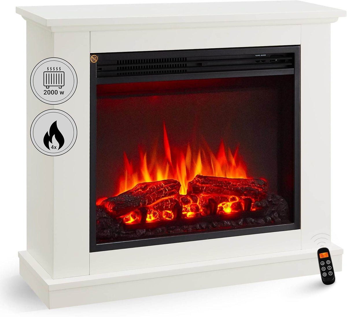 BALDERIA Elektrokamin Phanos 3D-Flammeneffekt 2000W - Palo24