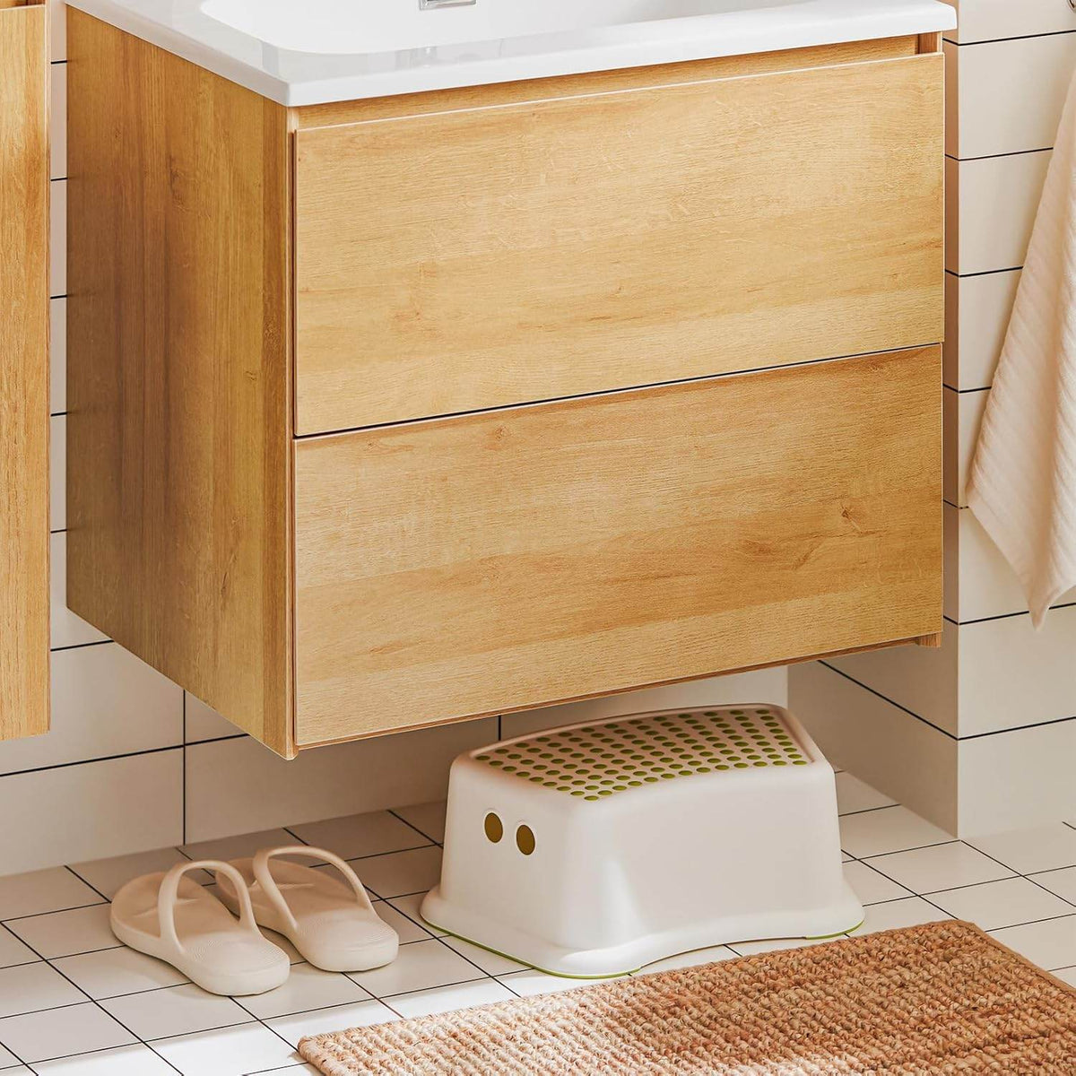 Waschbeckenunterschrank | Waschtisch Natur | Waschbecken mit Unterschrank - Palo24